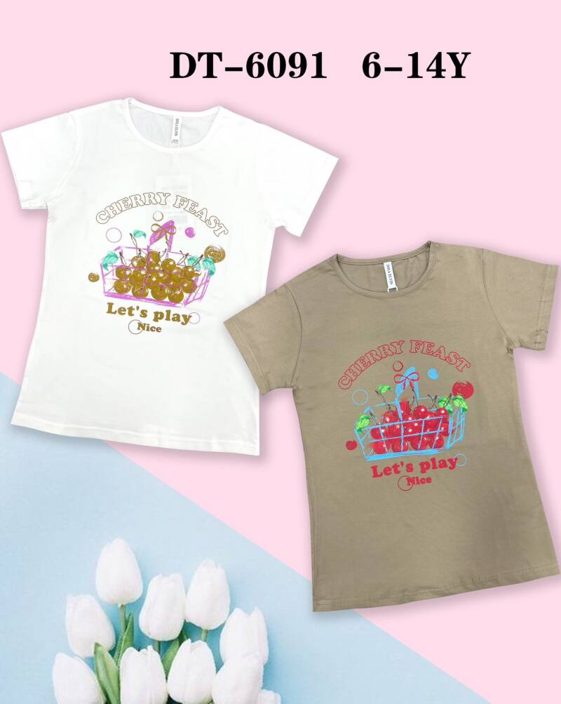 Bluzka dziewczęcy. Roz 6-14. Mix Kolor Paczka 5 szt.